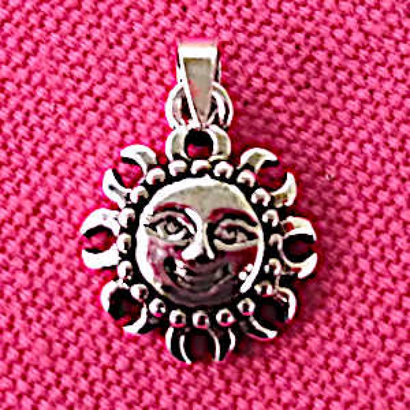 Kleiner Anhänger fröhliche Sonne, 925er Silber